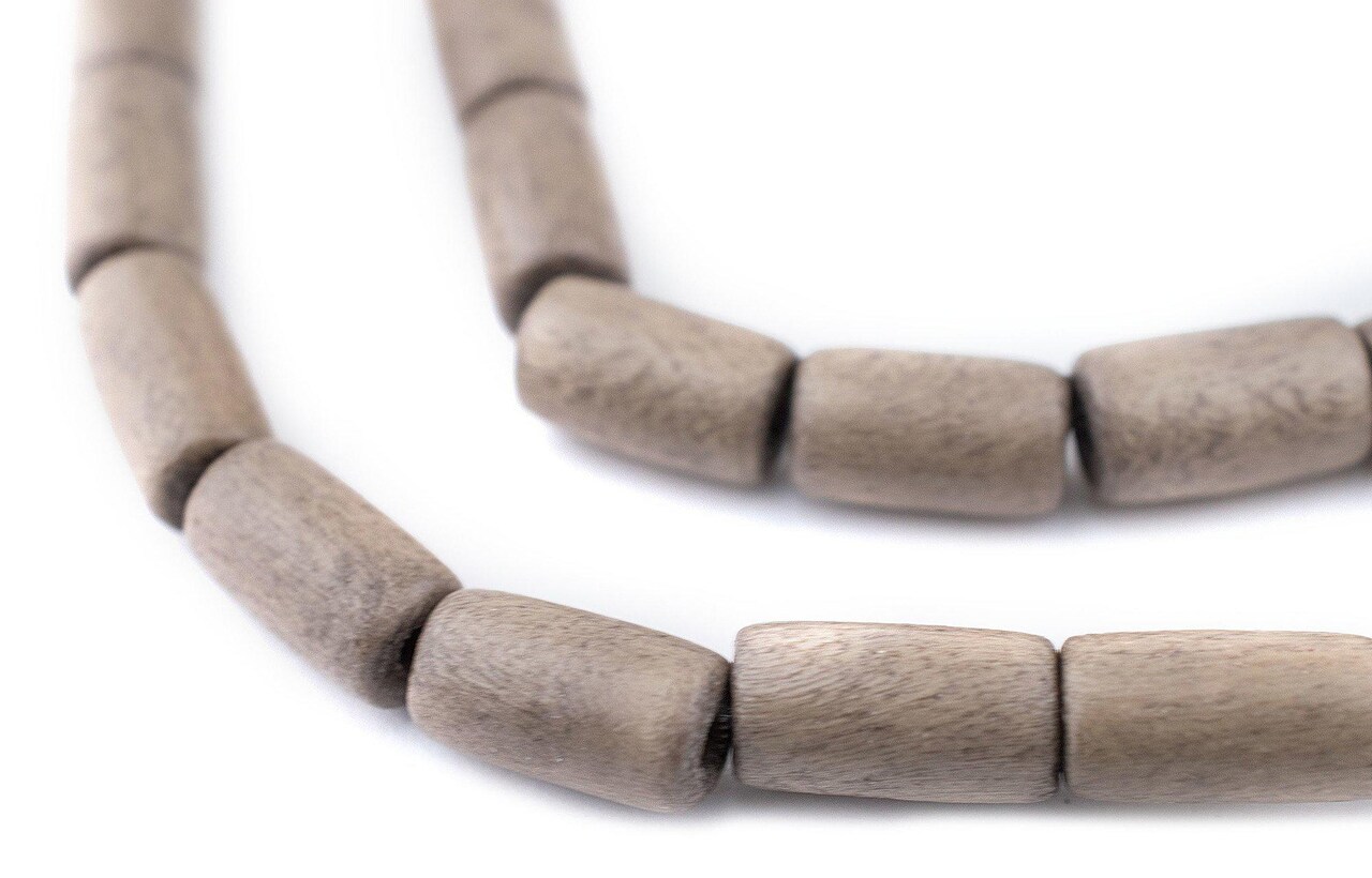 The Bead Chest Brown Tube Natural Wood Beads (15x8mm): Organic Eco-Friendly Wooden Bead Strand for DIY Jewelry, Crafts, Necklace and Bracelet Making